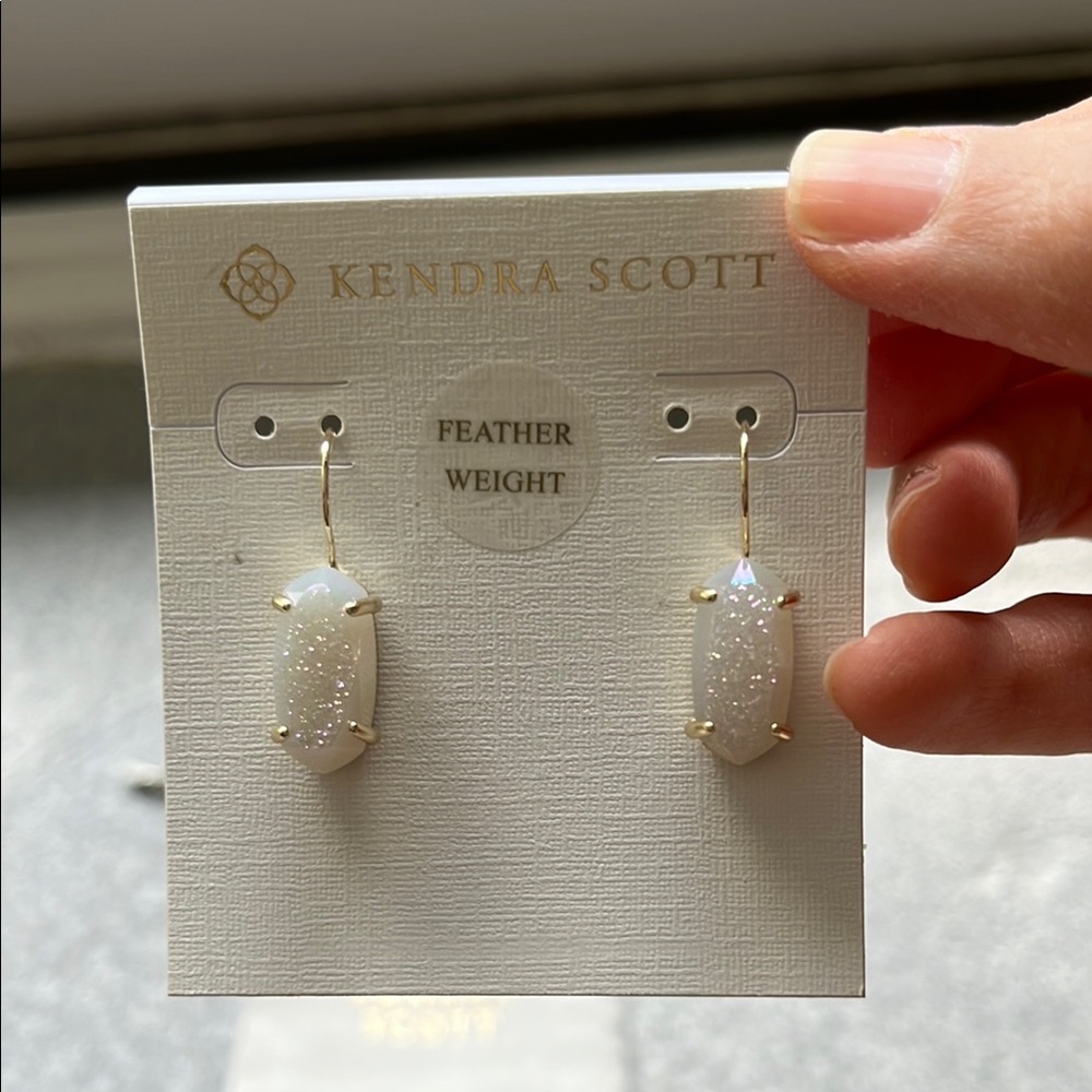 Kendra Scott Gold and White Drop Earrings